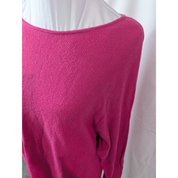 MICHAEL KORS Women's Sweater Pink TUNIC Size Medium Long Sleeve Curved Hem Shirt - Picture 3 of 14